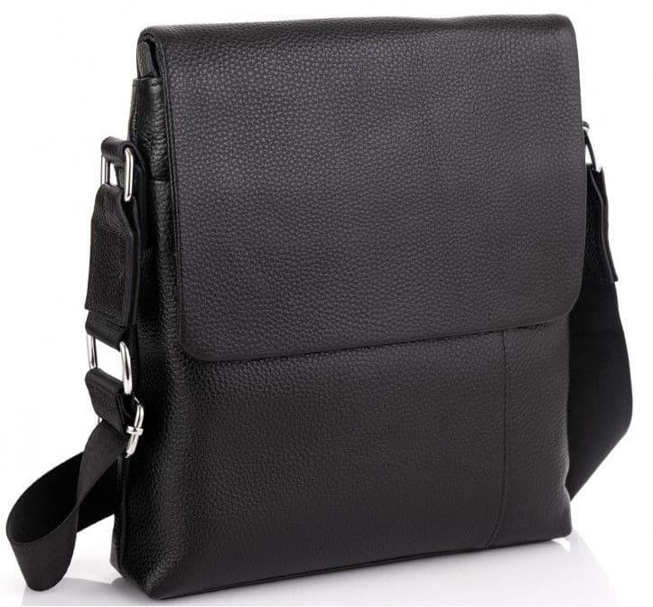 Сумка мужская из натуральной кожи Tiding Bag черная
