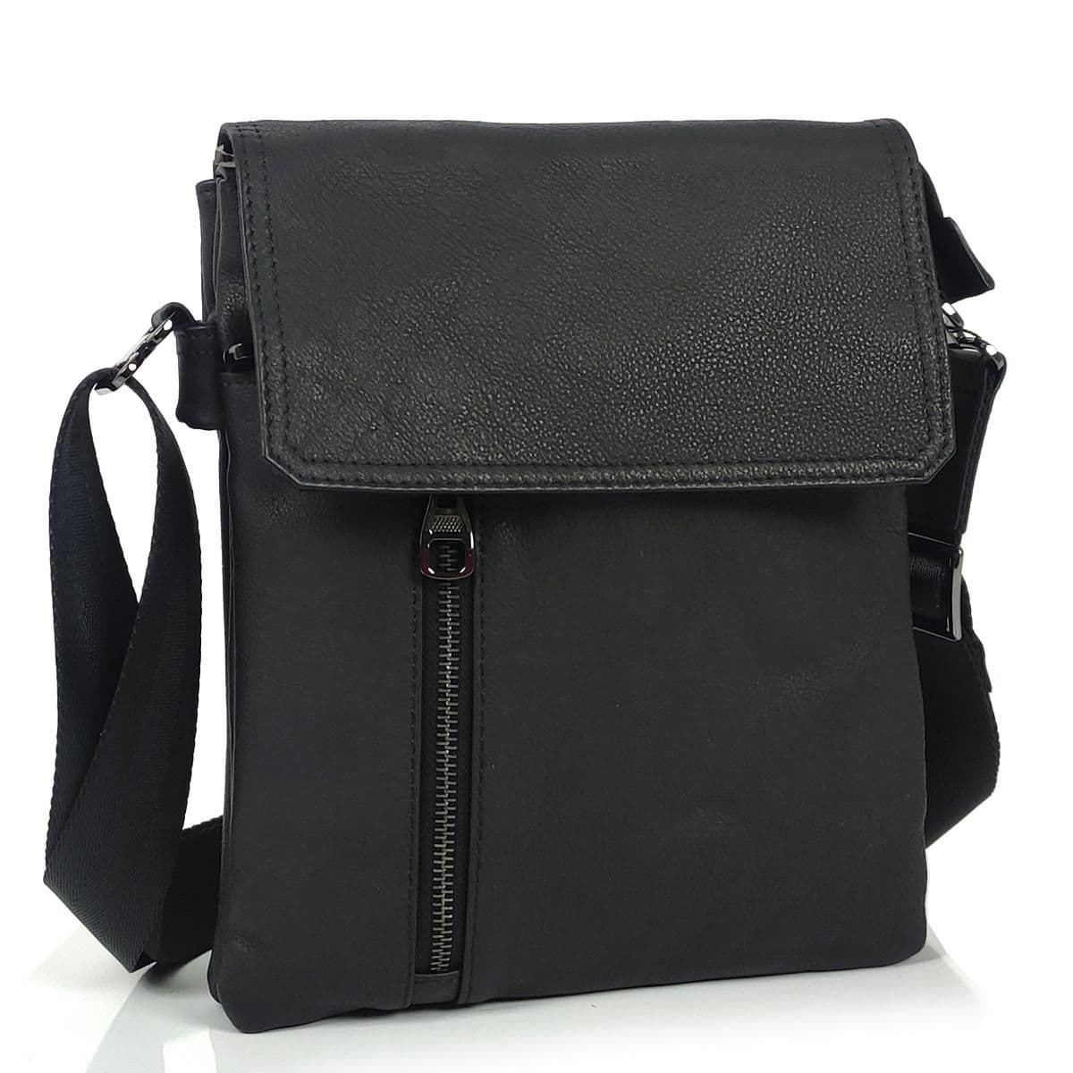 Чоловічий чорний месенджер із клапаном на застібці Tiding Bag S-JMD10-6038A