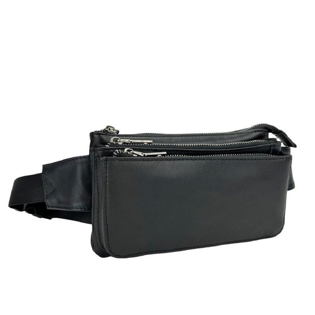 Бананка на несколько отделов в гладкой коже TDING BAG 6800A