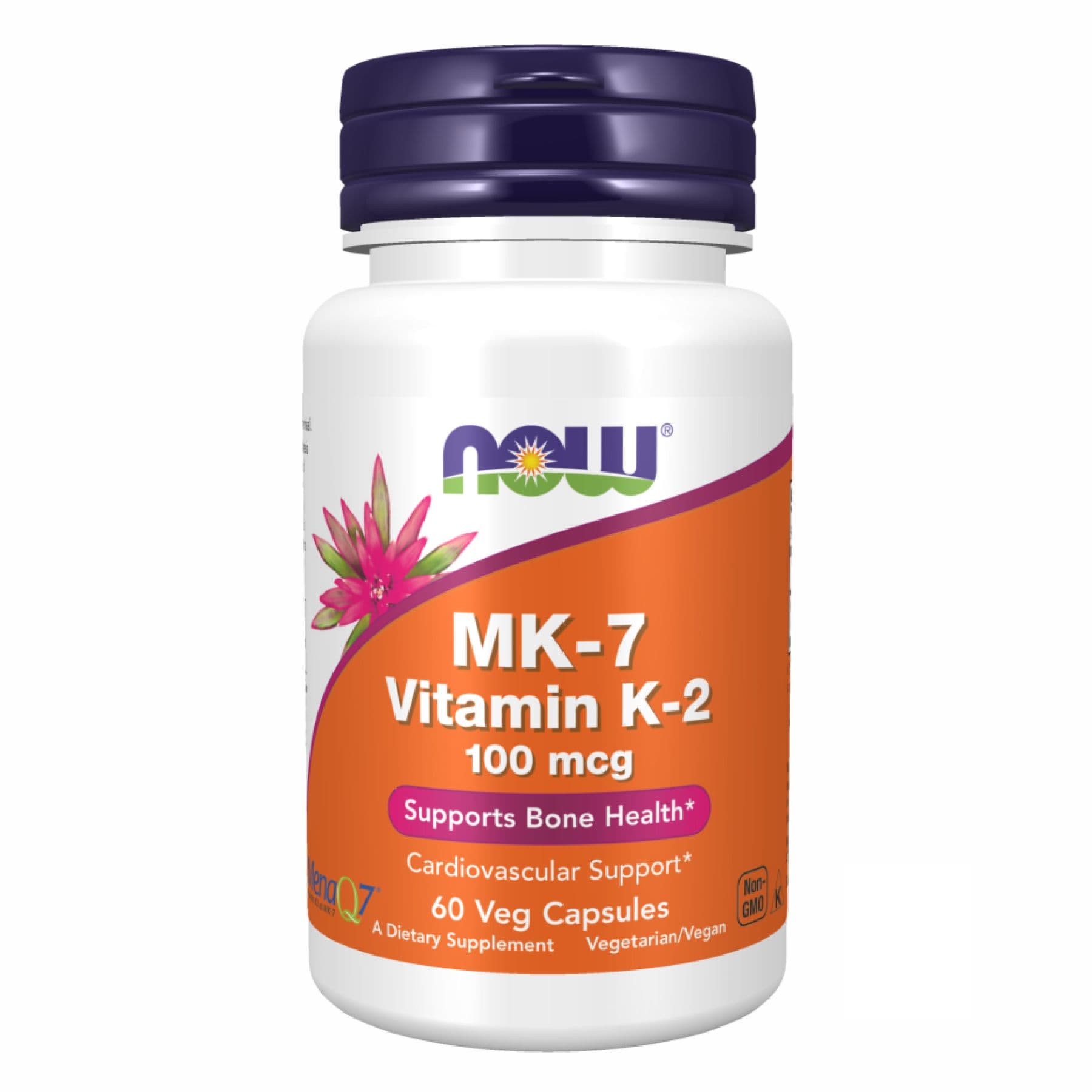 Витамин K2 (MK-7) 100 мкг, 60 вегетарианских капсул, Now Foods