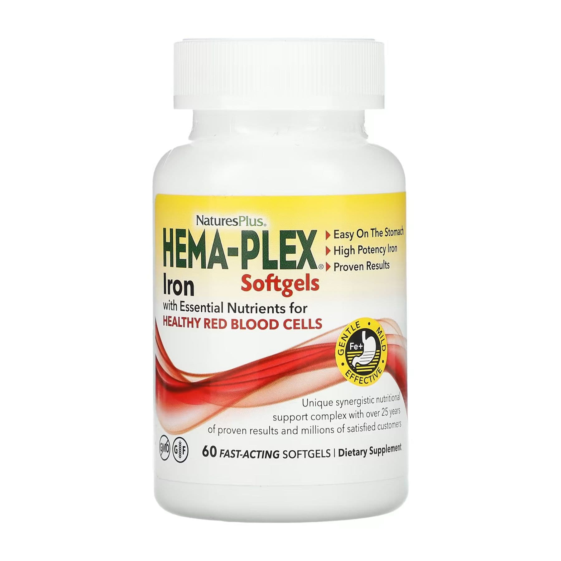 Гема-Плекс (железо), 60 желатиновых капсул, Nature's Plus