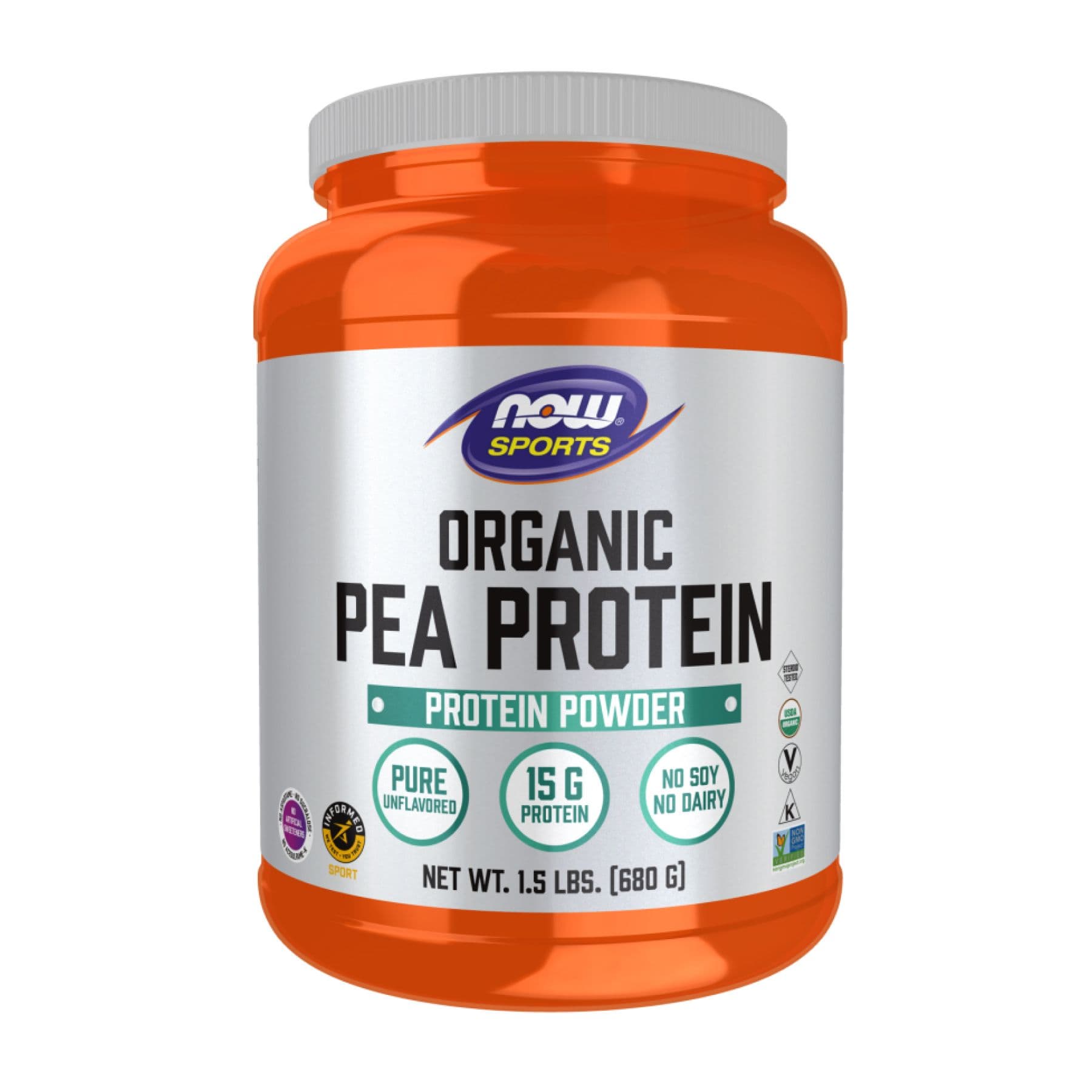 Органічний гороховий протеїн, 680 г, Now Foods