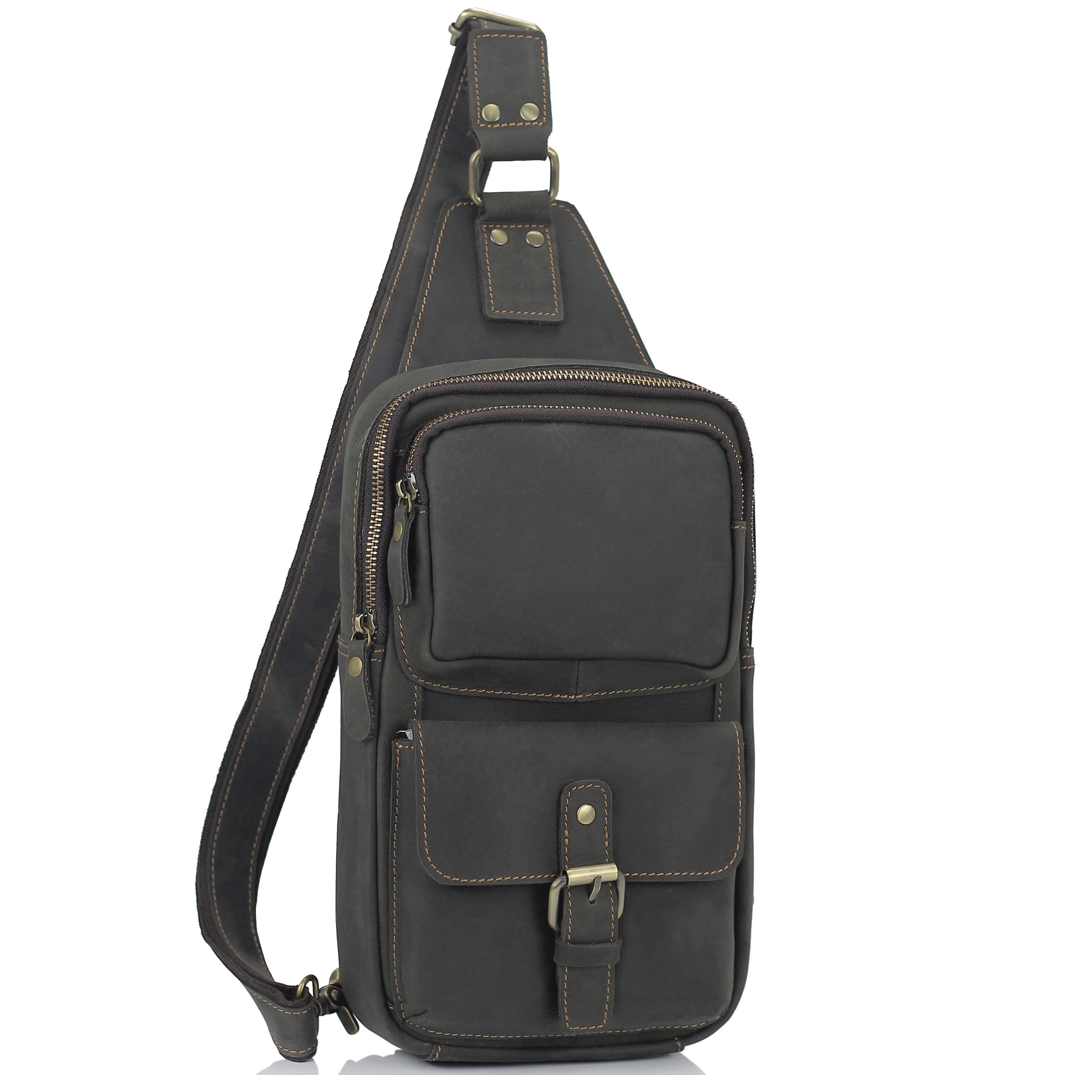 Чоловіча сумка-слінг коричневого кольору Tiding Bag t2105 — фото 1