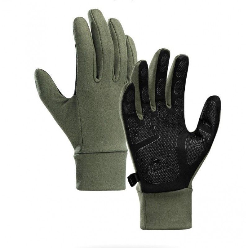 Перчатки трикотажные с покращеним хватом Naturehike NH20FS032, размер XL, оливковый