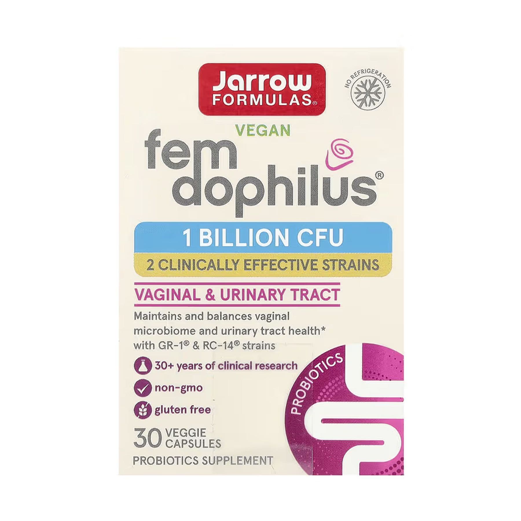 Пробіотик для жінок, 1 млрд КОЕ, 30 вег. капсул, Jarrow Formulas