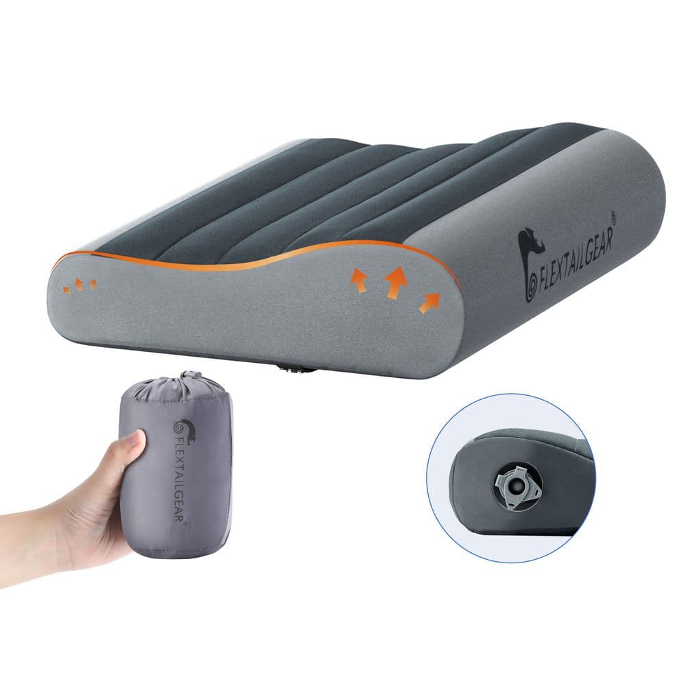 Надувна подушка анатомічна Flextail Zero Pillow, сіра