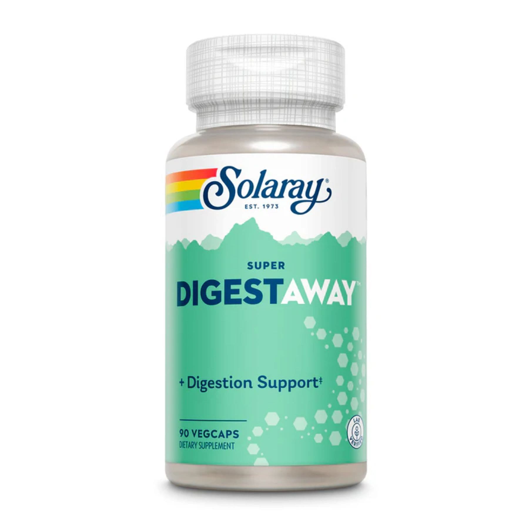 Super Digestaway — комплекс травних ферментів, 90 вегетаріанських капсул, Solaray
