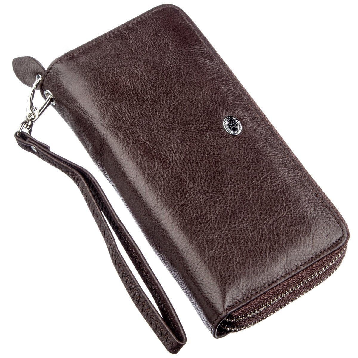 Жіночий клатч з ремінцем на зап'ясті ST Leather 18867 Коричневий — фото 1