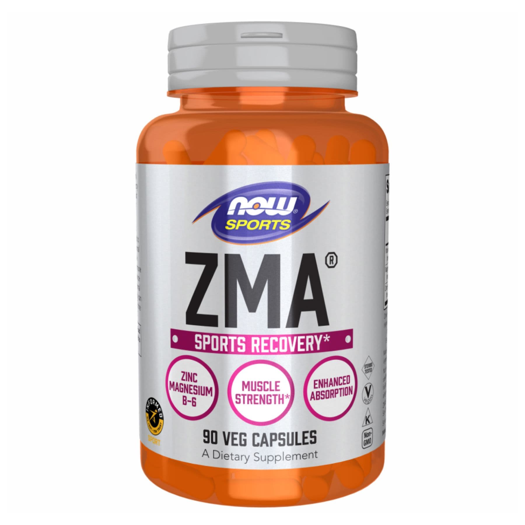 ZMA (цинк, магний, B6), 90 вегетарианских капсул, Now Foods