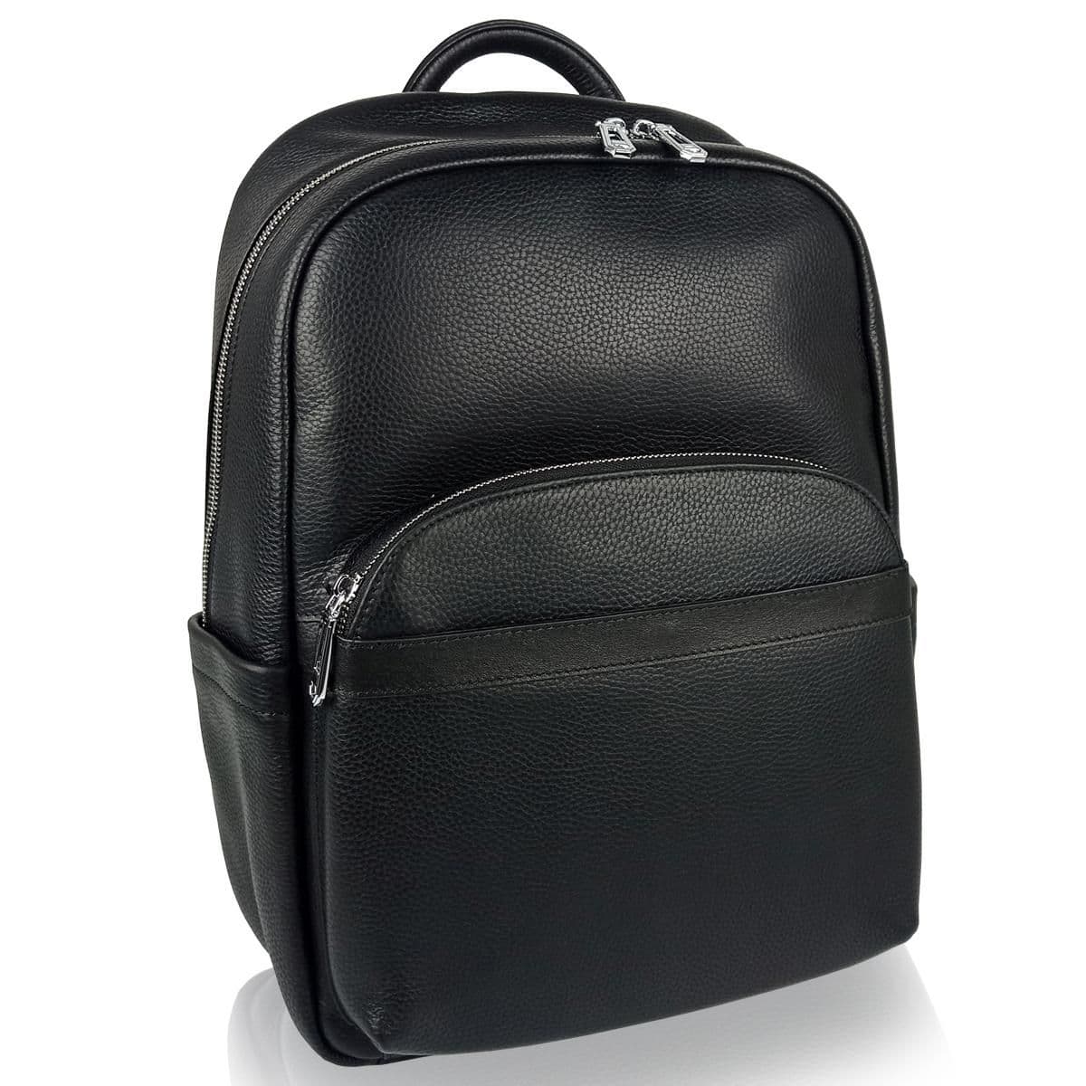 Чоловічий шкіряний рюкзак чорного кольору Tiding Bag N2-201218-3A — фото 1