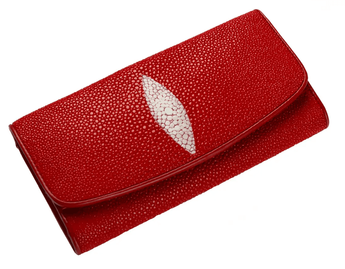 Гаманець зі шкіри ската Exotic Leather Червоний (stw 20)