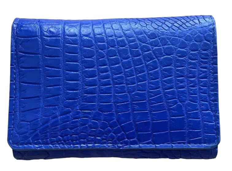 Гаманець жіночий із шкіри крокодила синій яскравий електрик індиго Exotic Leather (cw 106_2)