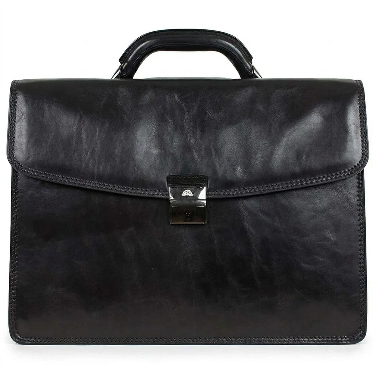 Мужской деловой портфель Tony Perotti 8009/42 nero (90377) Черный — фото 1