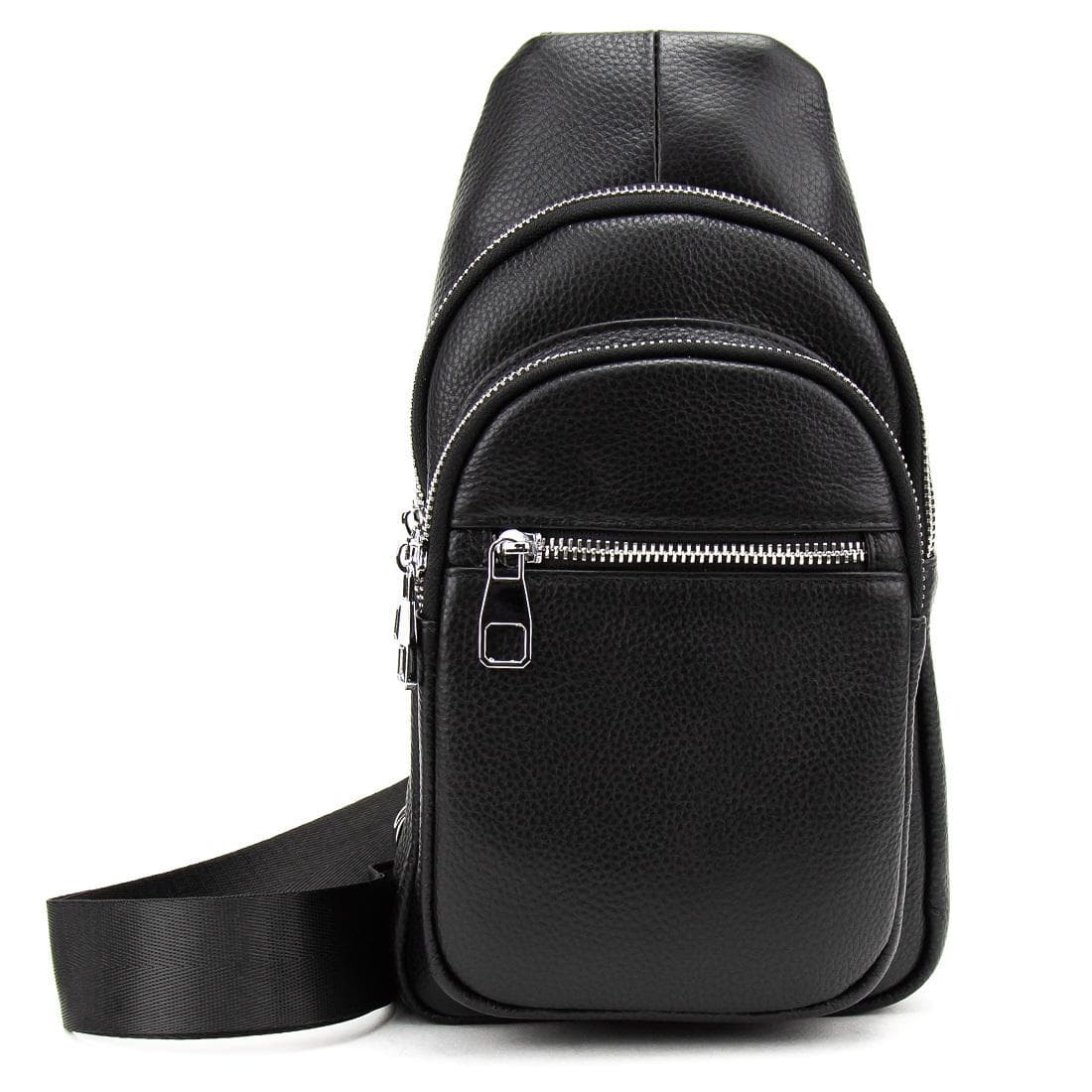 Шкіряний чорний слінг через плече Tiding Bag A25F-250123A