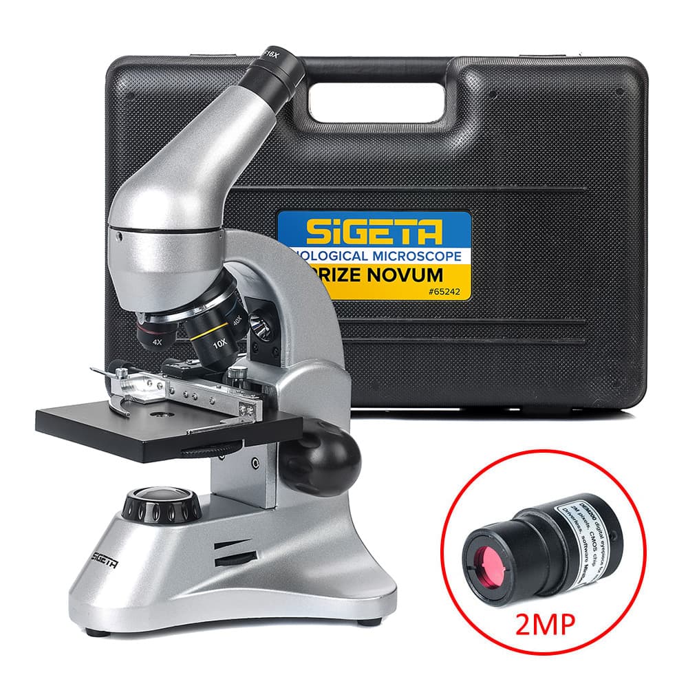 Мікроскоп SIGETA PRIZE NOVUM 20x-1280x з камерою 2MP (в кейсі)