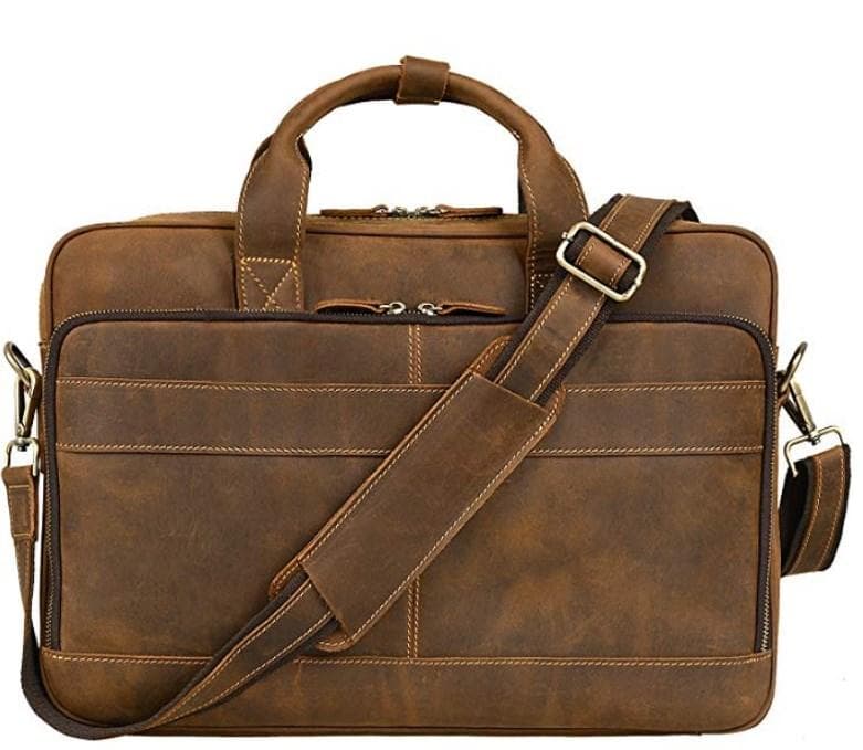 Сумка для ноутбука мужская с кожаным ремнем Tiding Bag t0033
