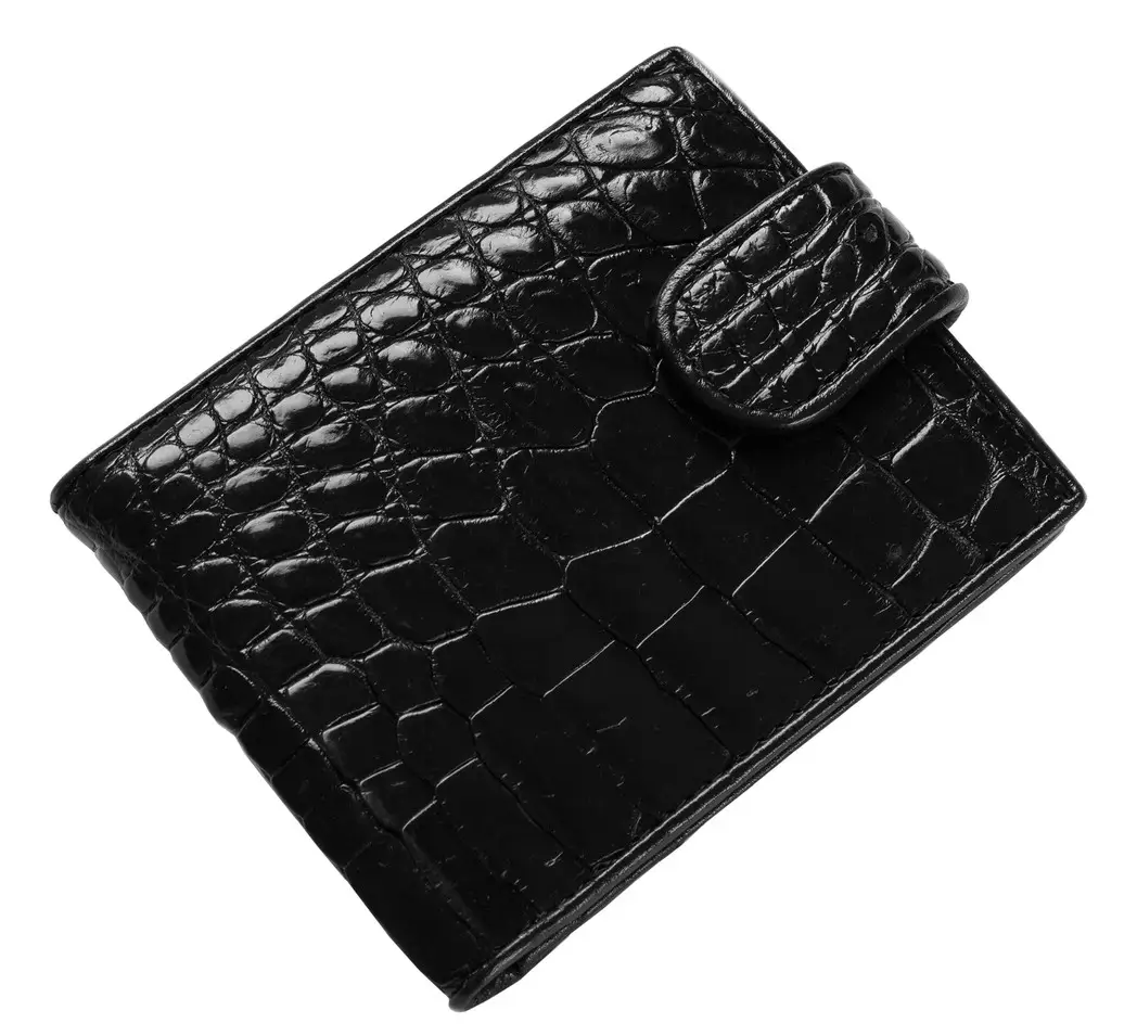 Гаманець зі шкіри крокодила Exotic Leather Чорний (cw34_1) — фото 1