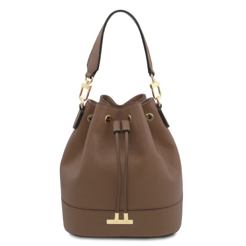 Женская сумка - ведро TL142146 (bucket bag) от Tuscany (Темный серо-коричневый) — фото 1