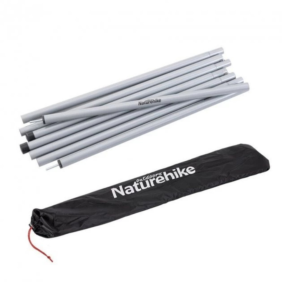 Стійки для тенту сталеві оцинковані Naturehike Steel poles Updated NH19PJ042, 25мм*2.4м, сірі (2 шт) — фото 1