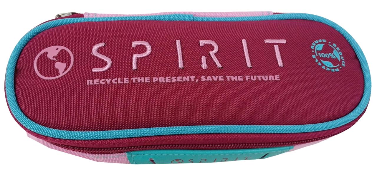 Школьный пенал Spirit бордовый с розовым