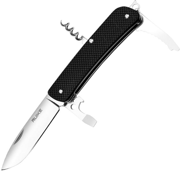 Багатофункціональний ніж Ruike Criterion L21, (8.5 см) 12C27 / G10 чорний, 12 інстр.
