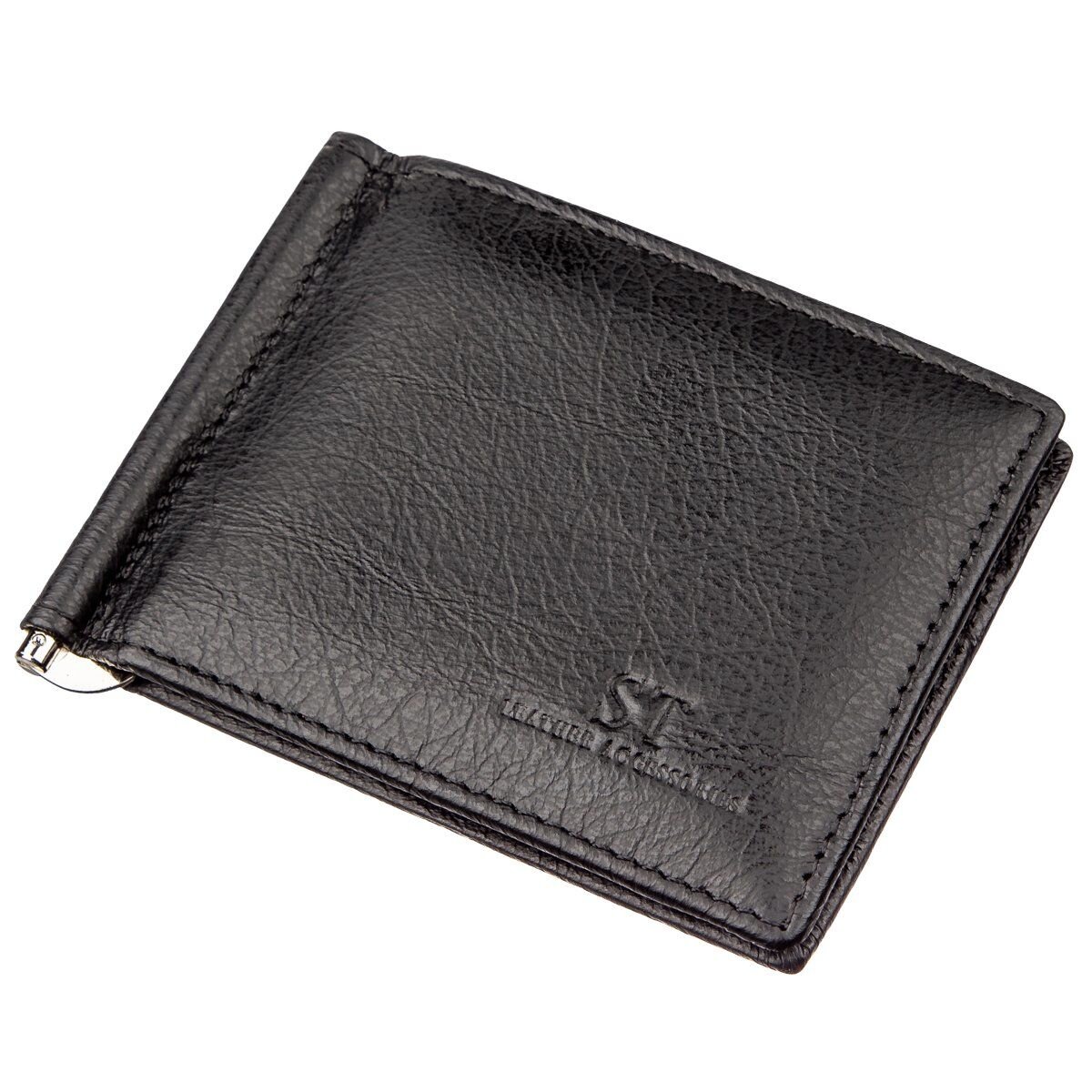 Чоловічий затискач для грошей на магніті ST Leather 18945 Чорний — фото 1