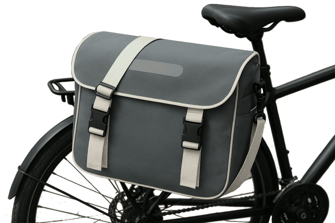 Багажная велосумка с дождевиком - наплечная сумка 2 в 1, 20L Bikemate серая