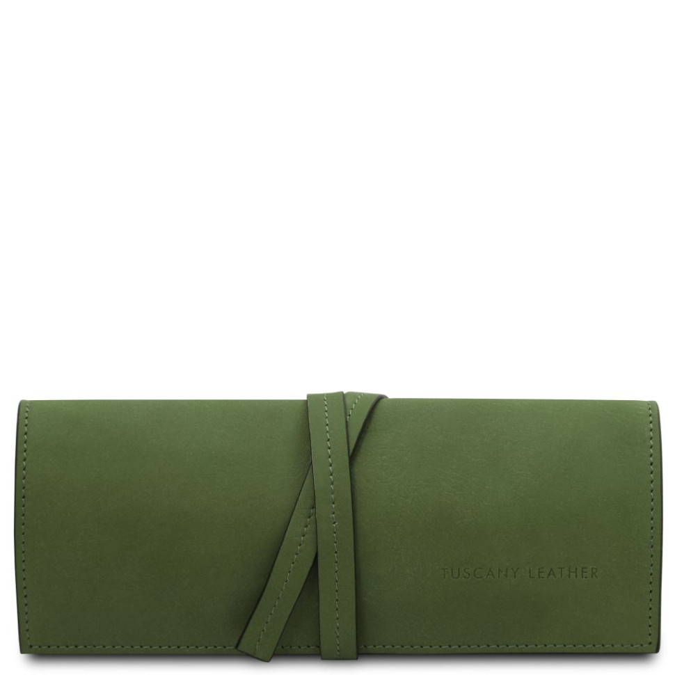 Кожаный итальянский чехол для украшений Tuscany Leather TL142625 (Зеленый)