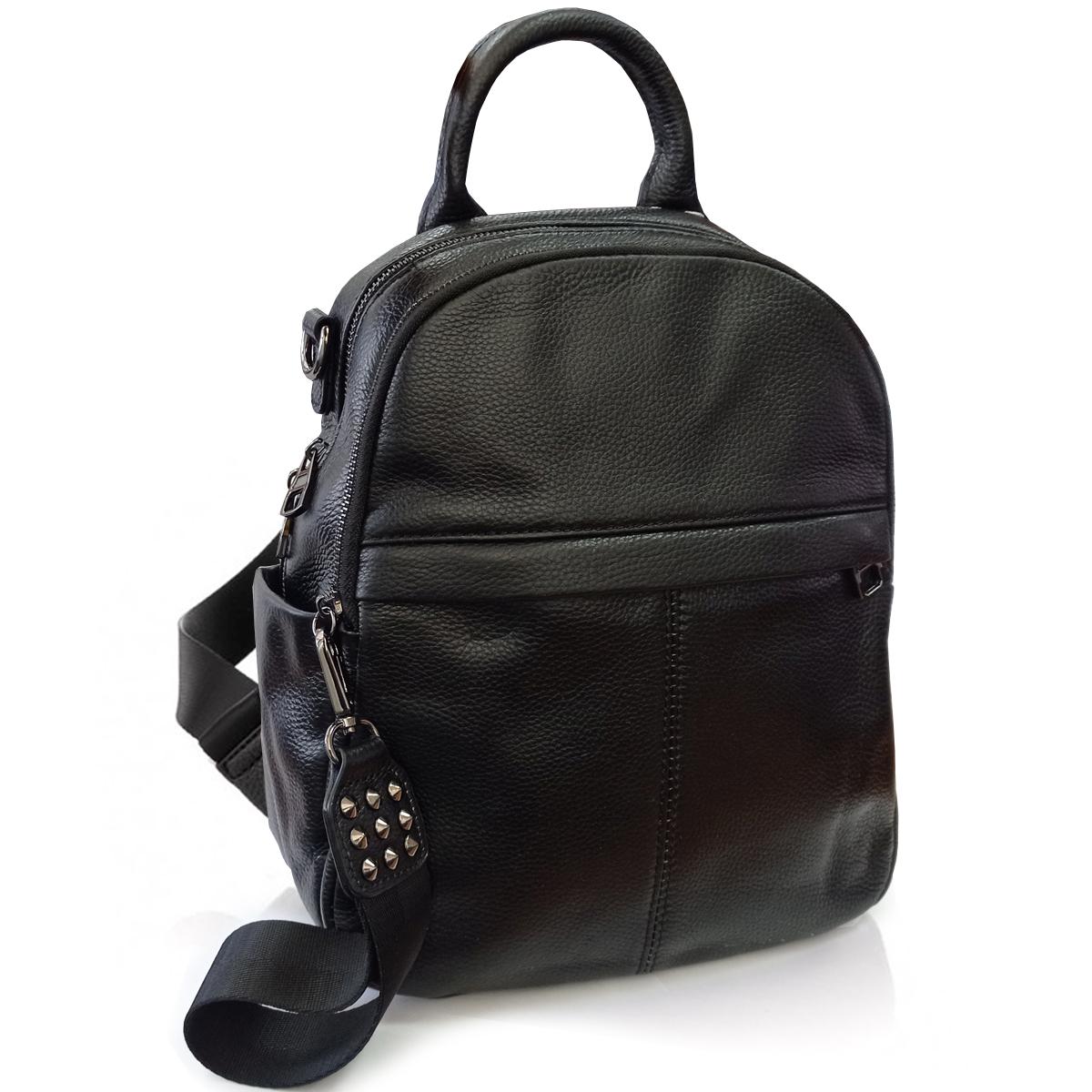 Жіночий чорний шкіряний рюкзак Olivia Leather F-FL-NWBP27-010A