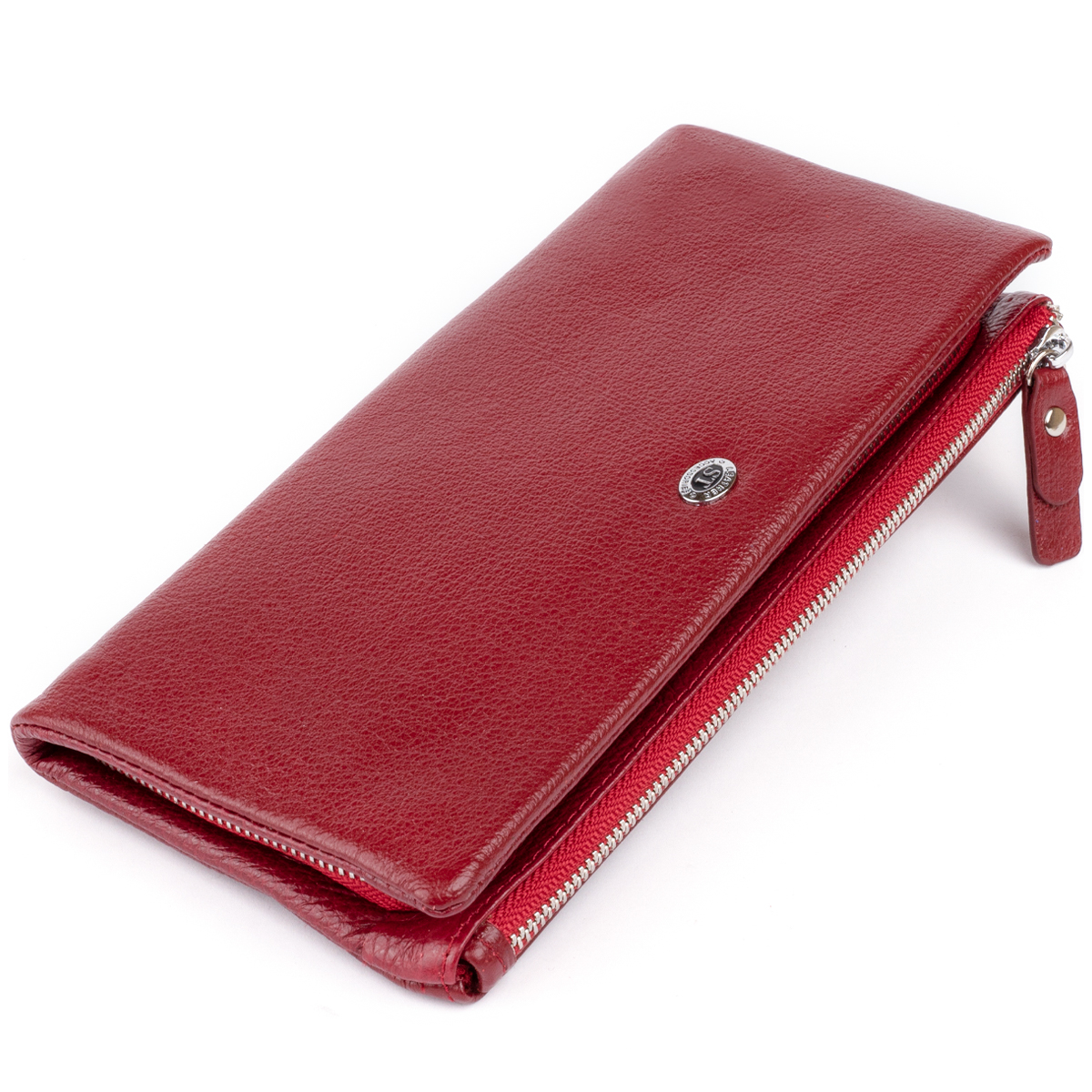 Гаманець-клатч зі шкіри з кишенею для мобільного ST Leather 19311 Бордовий — фото 1
