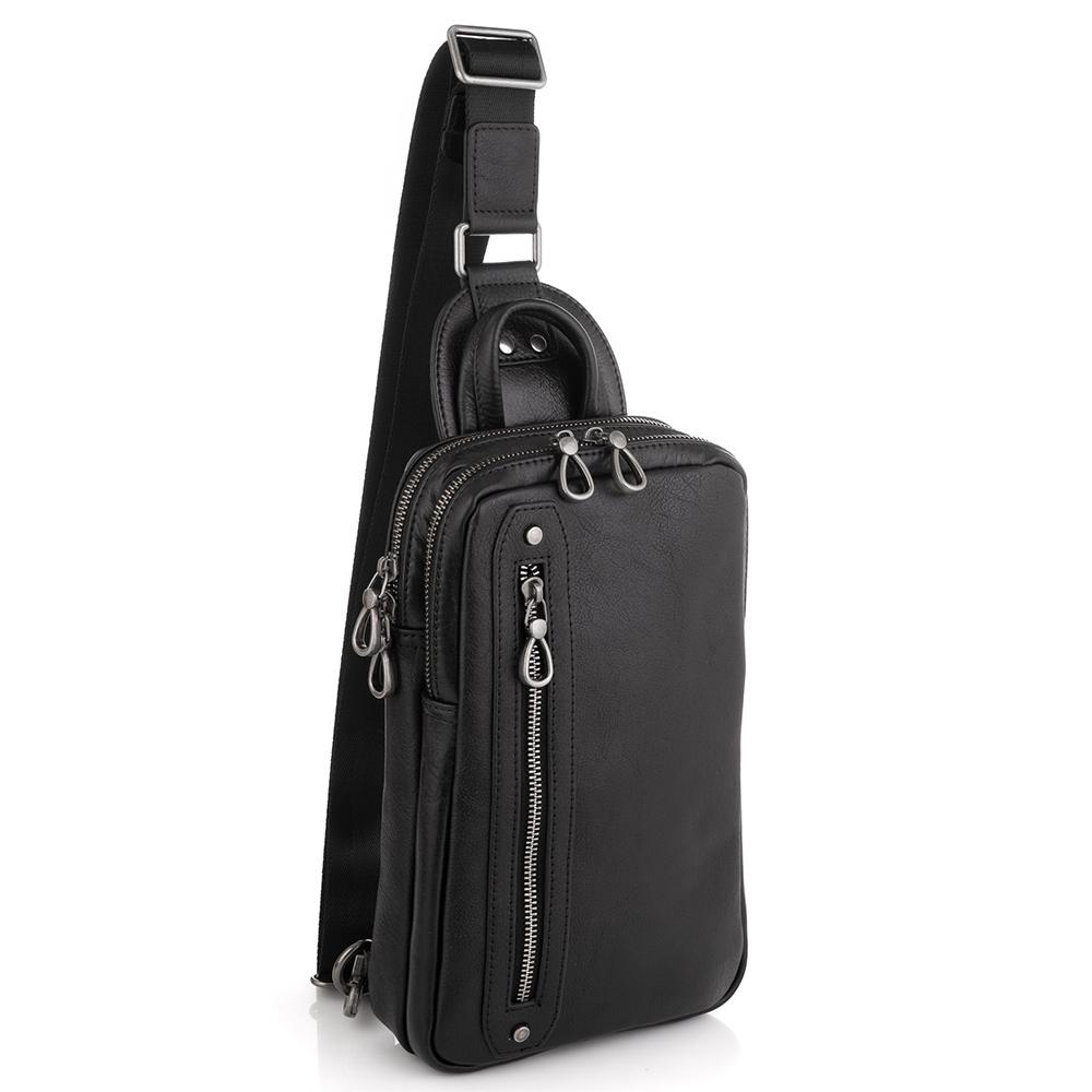 Сумка-слинг мужская кожаная Tiding Bag 9801A