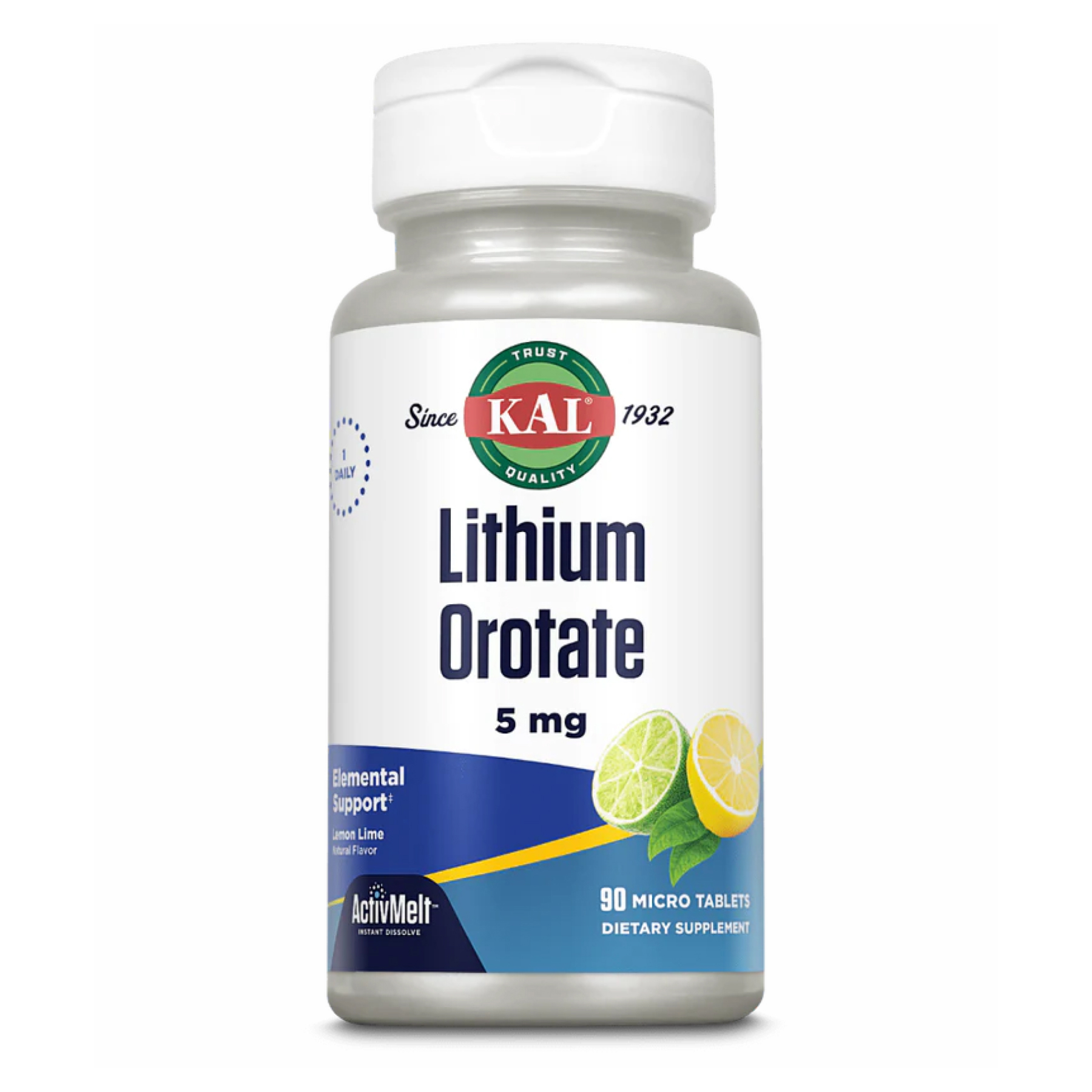 Lithium Orotate 5mg - 90 tabs Lemon Lime (До 01.27) — фото 1