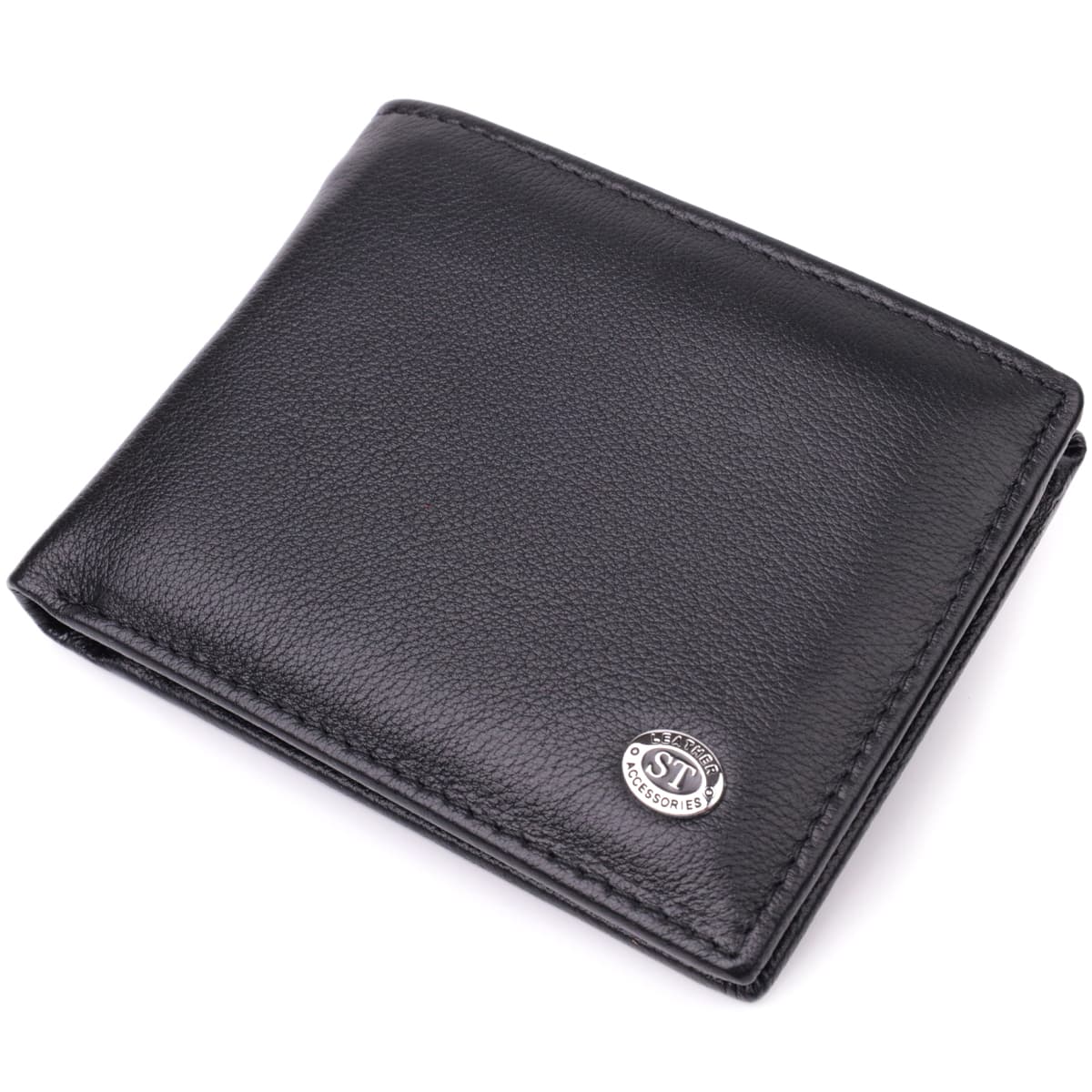 Гаманець-затиск з натуральної шкіри ST Leather 22476 Чорний — фото 1