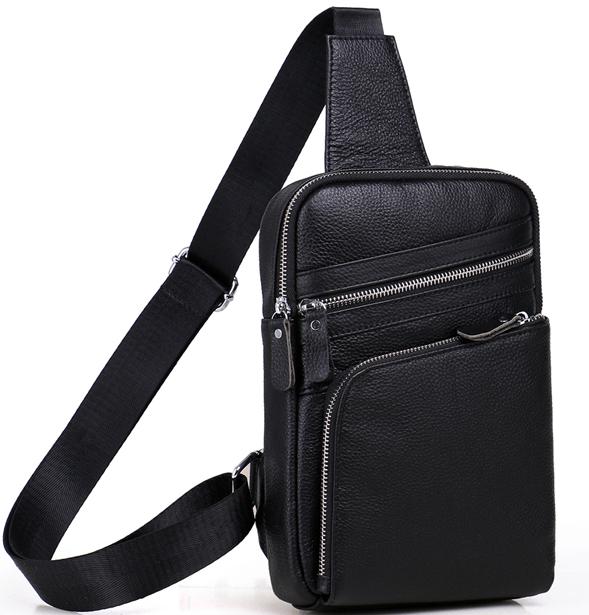 Сумка-рюкзак мужская на одно плечо из натуральной кожи Tiding Bag A25-6896A