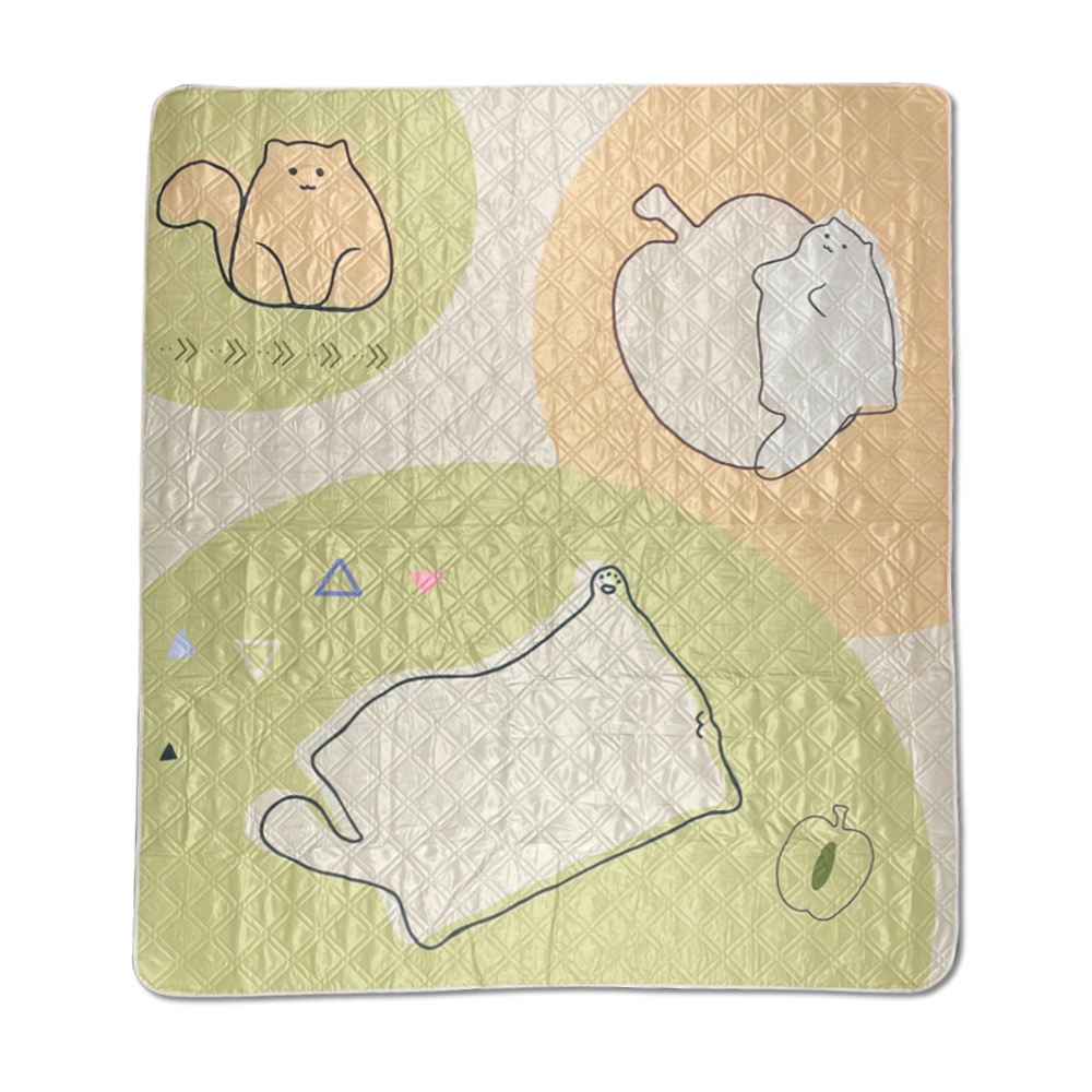 Килимок для пікніка водостійкий Naturehike CNK2350WS010, 210x240 см, світло-салатовий з принтом