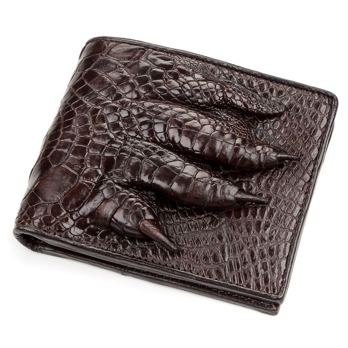 Портмоне из натуральной кожи крокодила Exotic Leather Коричневое (cw 62)