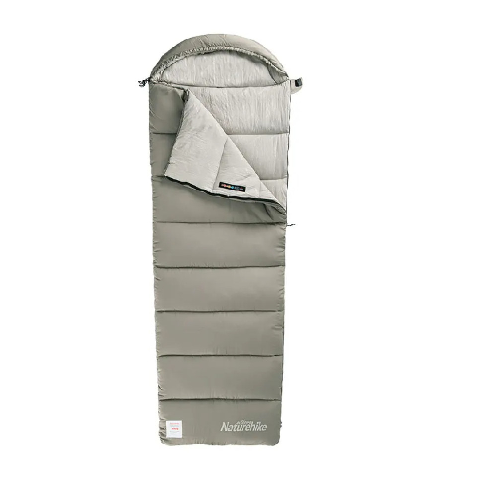 Спальний мішок з капюшоном із звичайним мішком для зберігання Naturehike M300 CNK2350WS023, зелений, правий — фото 1