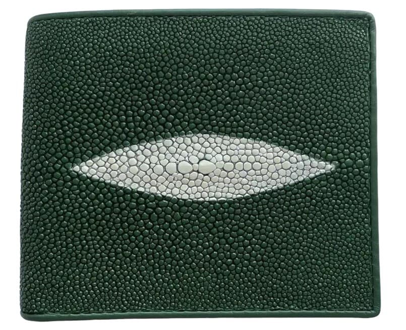 Гаманець портмоне чоловічий із натуральної шкіри морського ската Exotic Leather зелений (stw 120_1)