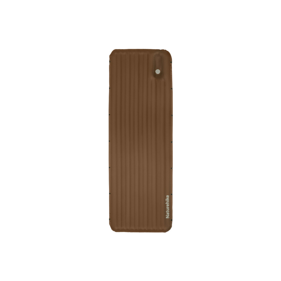 Матрац туристичний надувний одномісний Naturehike CNK2450WS035, 198х68х9.5 см, коричневий із вбудованою помпою для надування