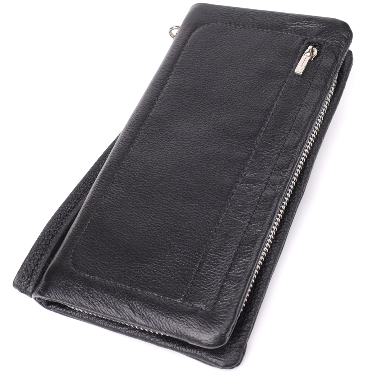 Женский кожаный кошелек-клатч с отделением под телефон ST Leather 23101 Черный