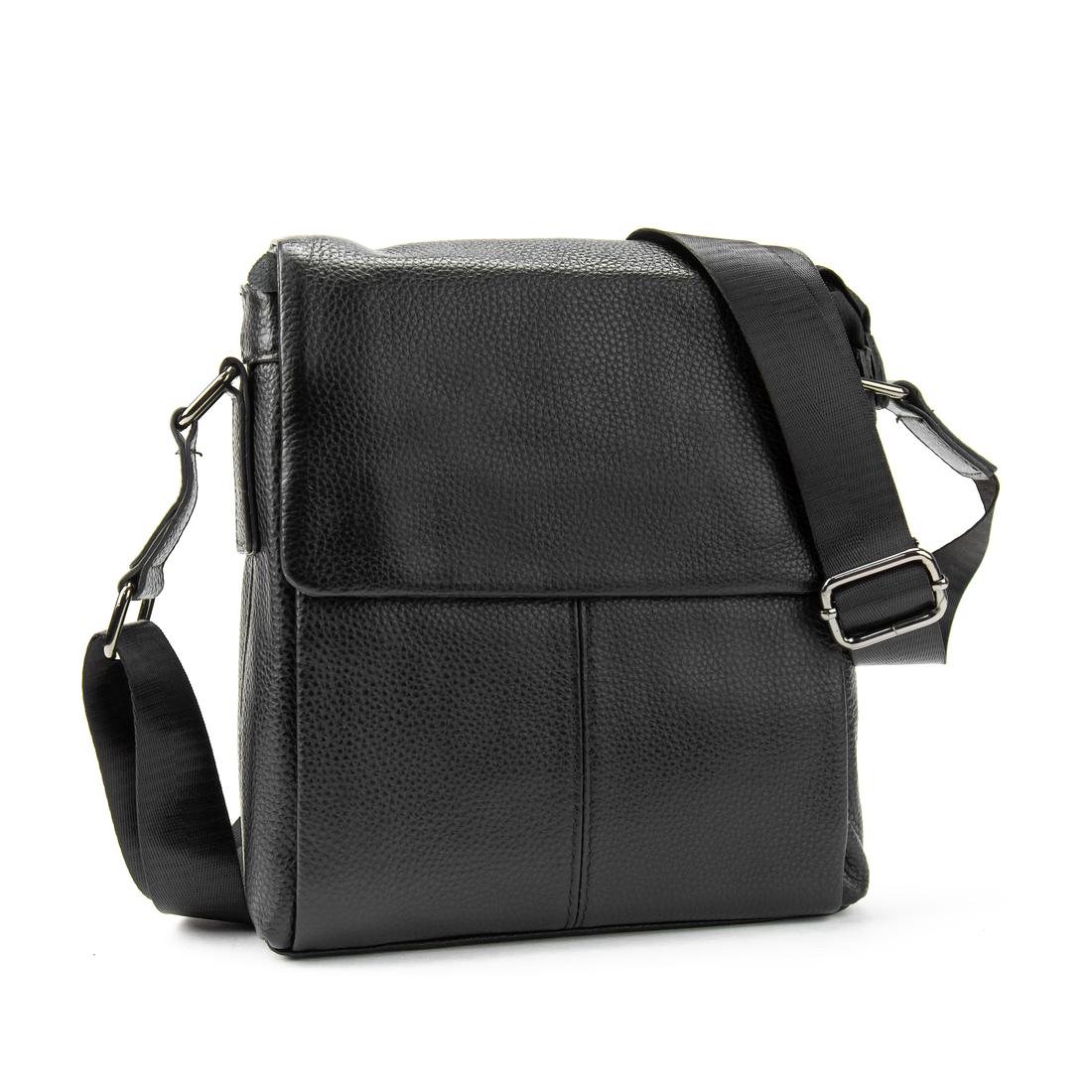 Сумка Tiding Bag A25F-FL-871A чорна з натуральної шкіри зернистої фактури