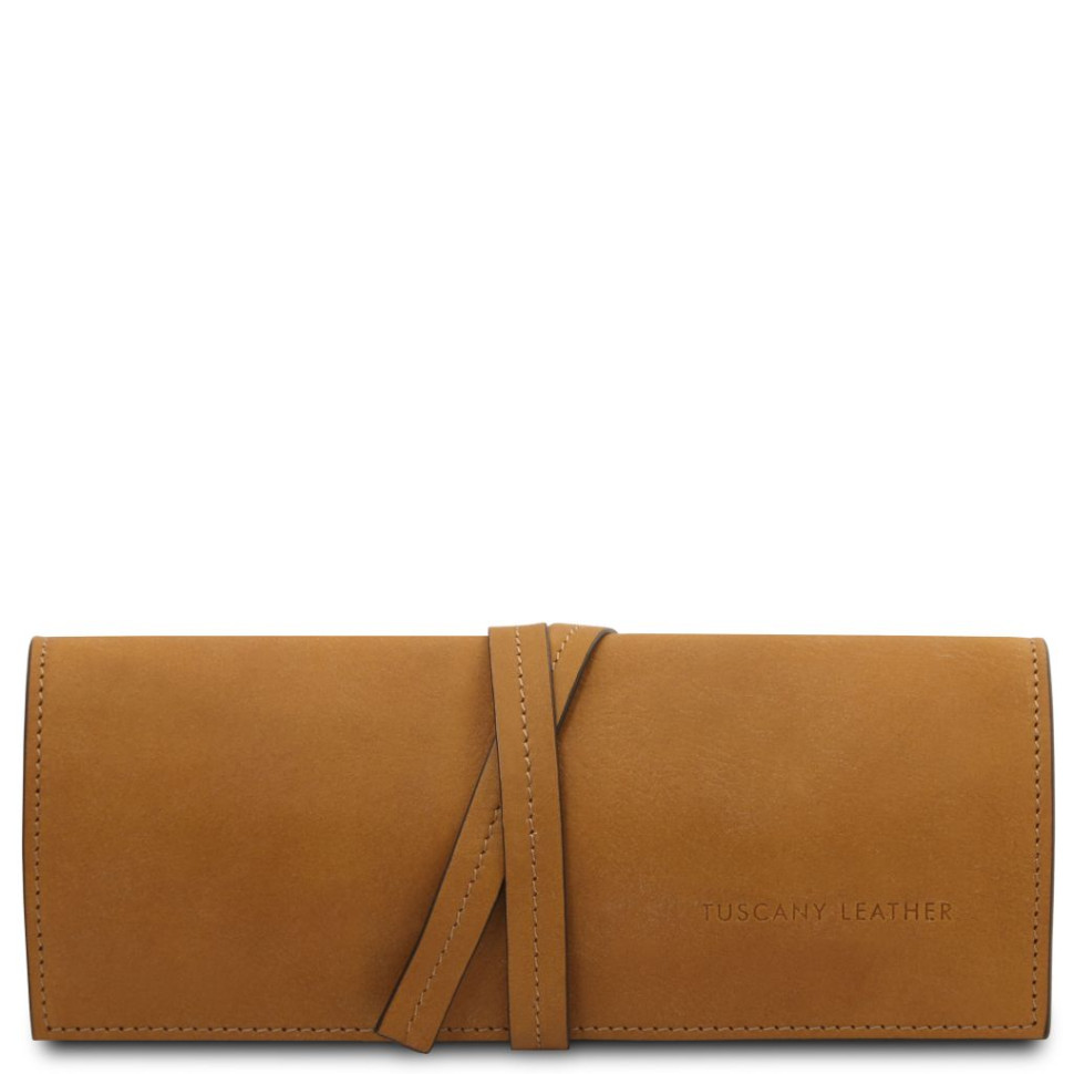Кожаный итальянский чехол для украшений Tuscany Leather TL142625 (Телесный)