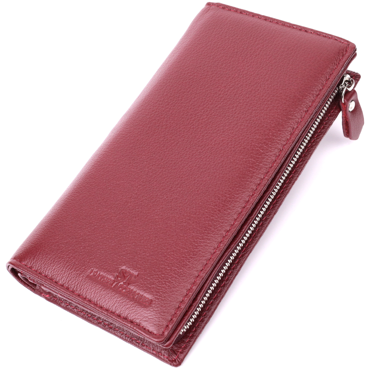Современный кошелек-клатч для стильных женщин из натуральной кожи ST Leather 22534 Бордовый — фото 1