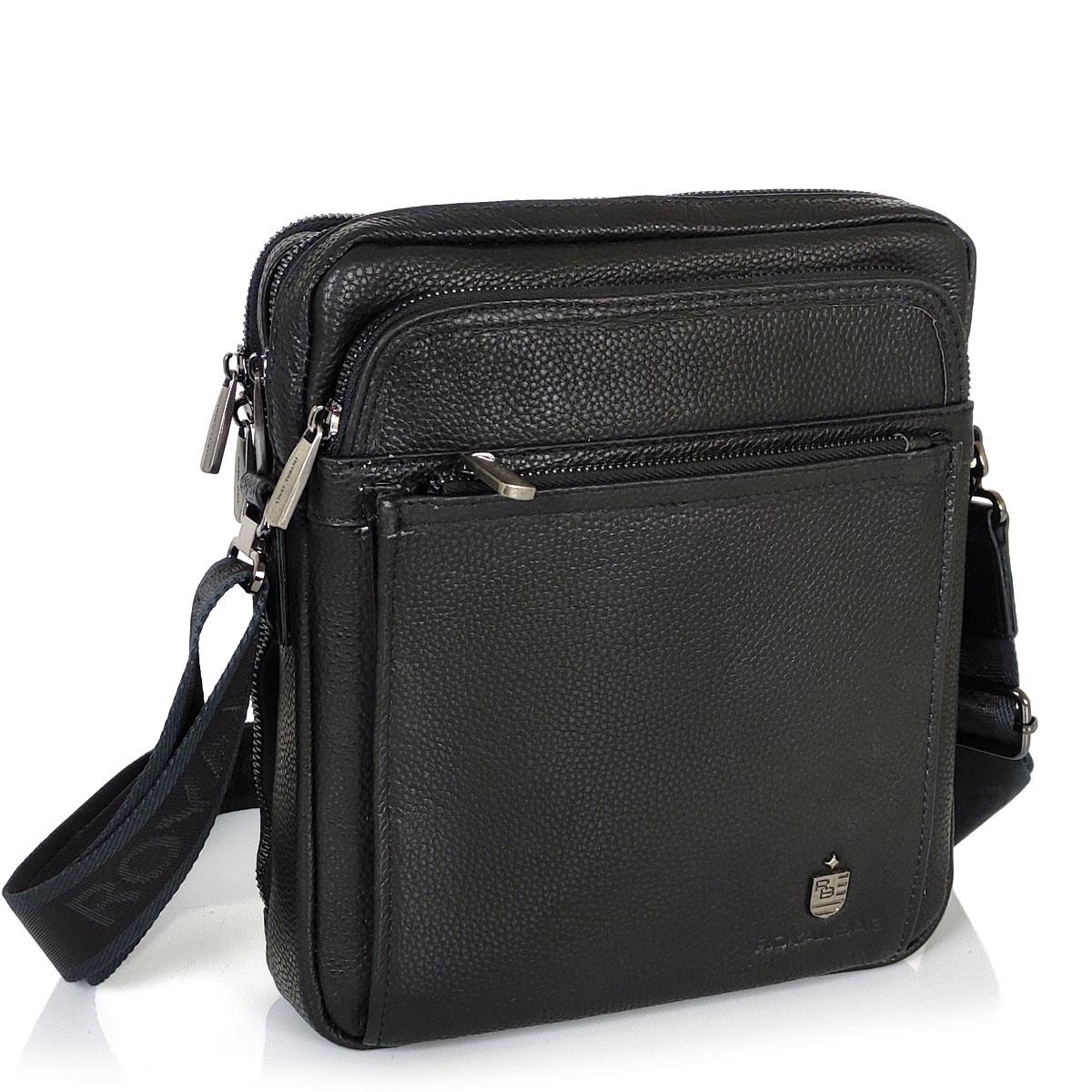 Сумка через плечо кожаная черная Royal Bag RB-008A