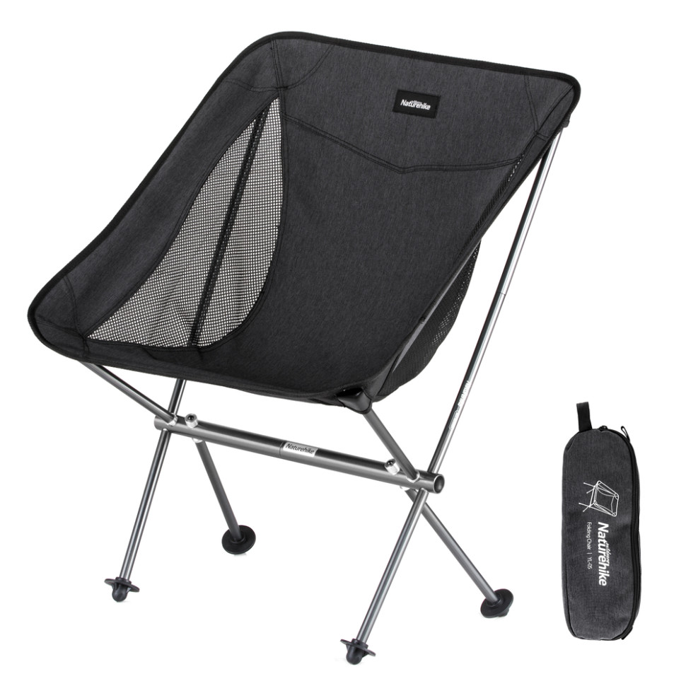 Стілець складаний Naturehike Stellaluna L04 CNK2450JJ015, розмір M, алюміній, чорний