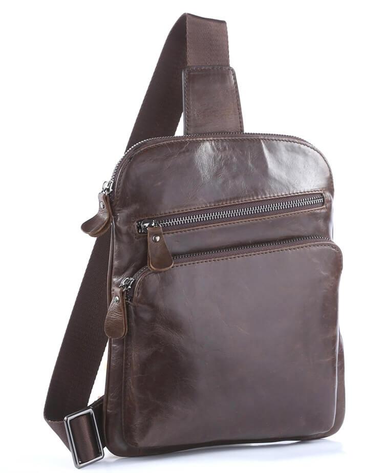 Чоловчий шкіряний рюкзак-слінг на одне плече Tiding Bag 7195C