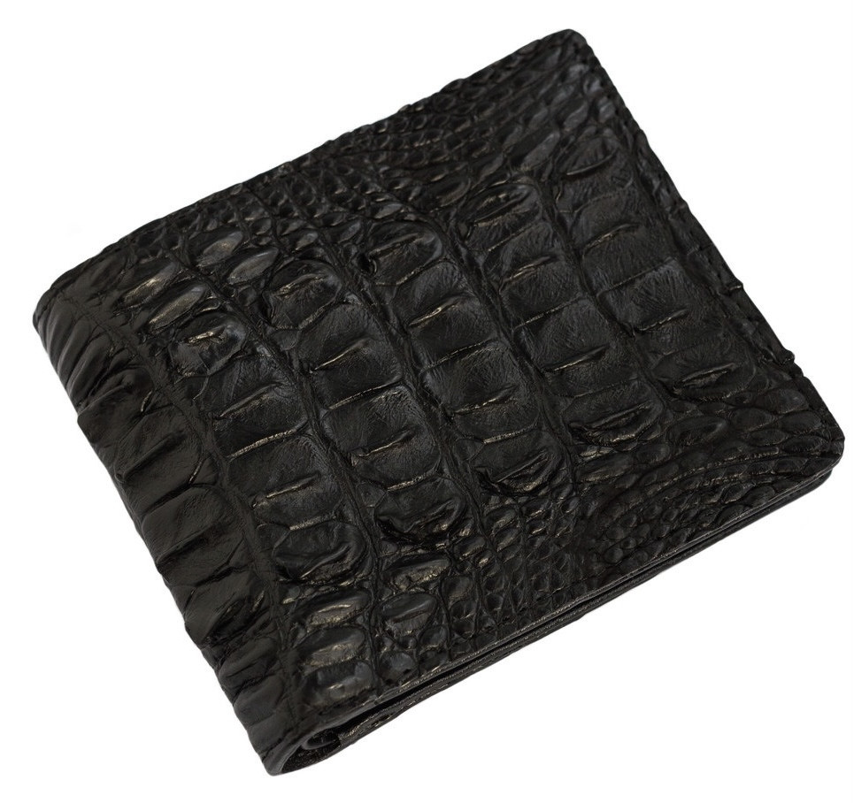 Гаманець чоловічий Exotic Leather з натуральної шкіри крокодила Чорний (cw 109)