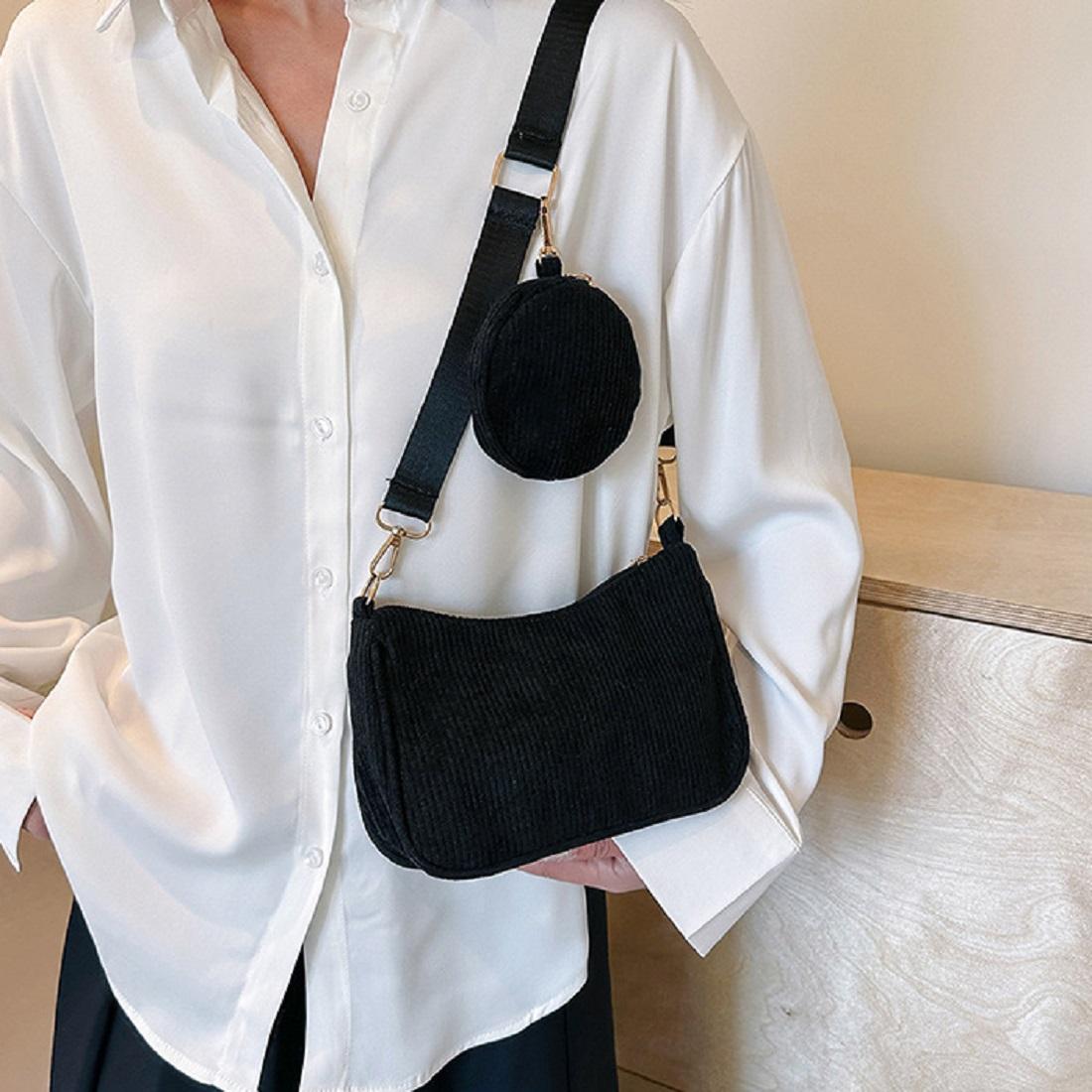 Вельветова сумка через плече з гаманцем Lilly P4-9620A — фото 1