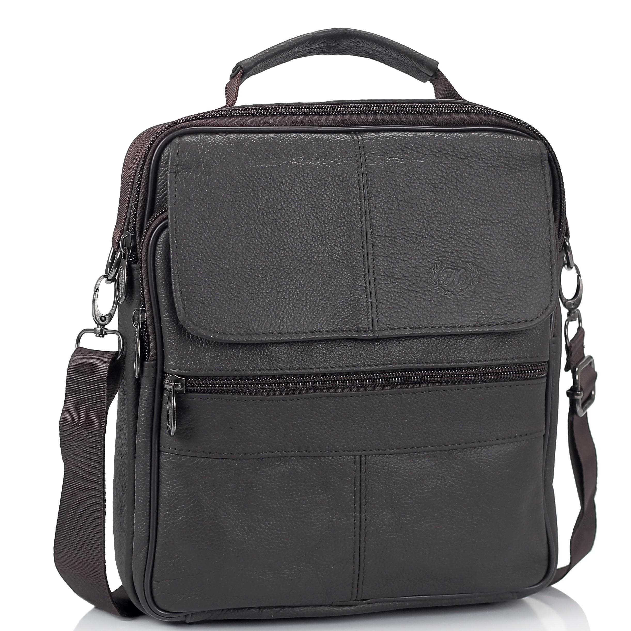Шкіряний чоловічий месенджер HD Leather NM24-110C — фото 1