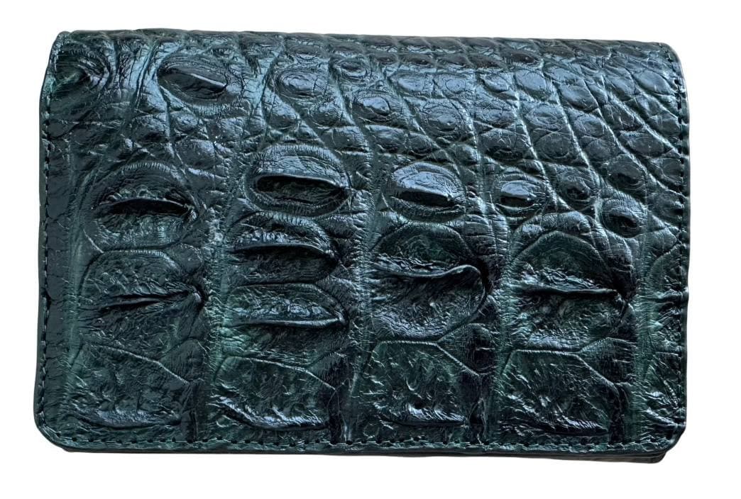 Гаманець жіночий із шкіри крокодила Зелений Exotic Leather (cw129)